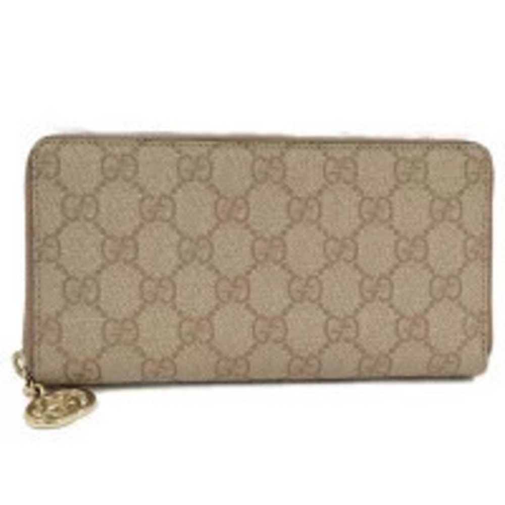 Gucci Round Zip Long Wallet Beige Cream